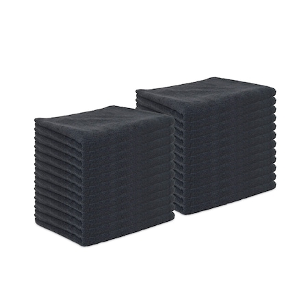 Monarch Terry Microfiber Salon Towel 16x27 Black (24pk) M915109BK